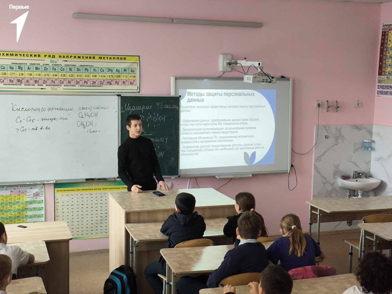 В Мангушской школе №1 активисты Движения Первых провели увлекательную и важную лекцию для малышей на тему «Защита персональных данных — залог безопасности!» .